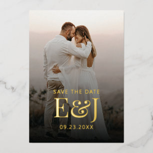 Eenvoudige moderne elegantie Bewaar de datum Bruil Folie Uitnodiging