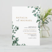 Eenvoudige moderne eucalyptus groen | Casual bruil Kaart (Staand voorkant)