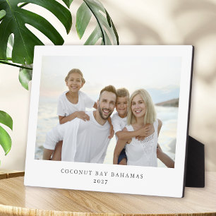 Eenvoudige moderne familie vakantie foto herinneri fotoplaat