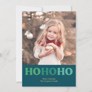 Eenvoudige moderne feestdag   Green 2 Foto Feestdagenkaart