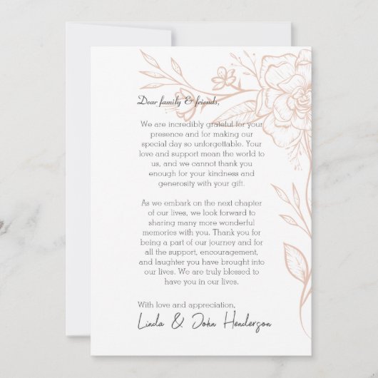 Eenvoudige moderne Floral QR-code Hartelijk dank Bedankkaart (Voorkant)