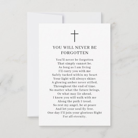 Eenvoudige moderne foto begrafenis Kaart (Achterkant)