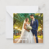 Eenvoudige moderne foto bruiloft dank u kaart opme notitiekaartje (Voorkant)