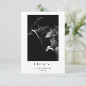 Eenvoudige moderne foto-bruiloft Hartelijk dank Bedankkaart (Staand voorkant)