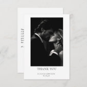 Eenvoudige moderne foto-bruiloft Hartelijk dank Bedankkaart (Voorkant / Achterkant)