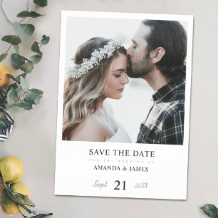 Eenvoudige moderne foto bruiloft Save the Date Magnetische Uitnodiging