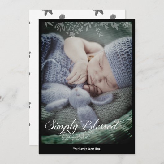 Eenvoudige moderne foto | Eenvoudig geblesseerd Feestdagenkaart (Voorkant / Achterkant)