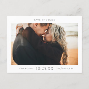 Eenvoudige Moderne Foto Save the Date Wedding Aankondigingskaart