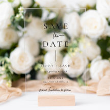 Eenvoudige Moderne Foto Trouw Acryl Save the Date