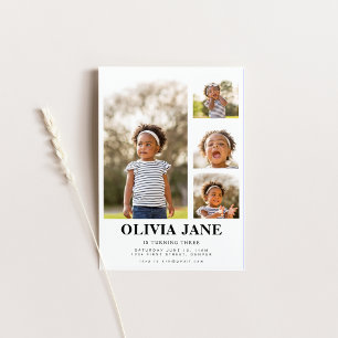 Eenvoudige moderne foto verjaardagsuitnodiging kaart