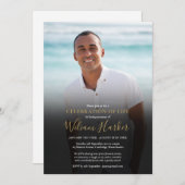 Eenvoudige moderne foto viering van het leven uitv kaart (Voorkant / Achterkant)