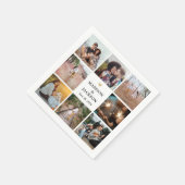 Eenvoudige Moderne Fotocollage en Gouden Hart Wedd Servet (Hoek)