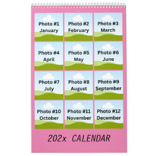 Eenvoudige moderne fotocollage minimalistisch op m kalender