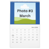 Eenvoudige moderne fotocollage minimalistisch op m kalender (Mar 2026)
