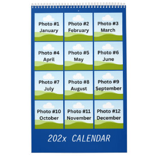 Eenvoudige moderne fotocollage minimalistisch op m kalender