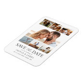 Eenvoudige Moderne Fotocollage Trouwen Save the Da Magneet (Linkerzijde)