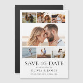 Eenvoudige Moderne Fotocollage Trouwen Save the Da Magnetische Uitnodiging (Voorkant / Achterkant)