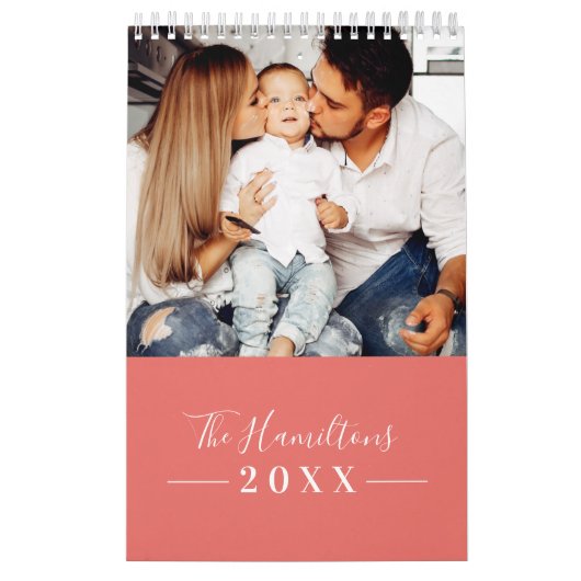 Eenvoudige moderne fotofamilie 2025 kalender (Hoes)