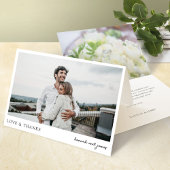 Eenvoudige moderne fotoliefdestijd en Bedankt brui