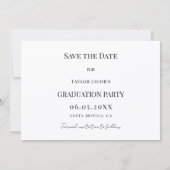 Eenvoudige moderne fotoman Afstuderen Save The Date (Achterkant)