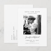 Eenvoudige moderne fotontwerp save the date ansich uitnodiging briefkaart (Voorkant / Achterkant)