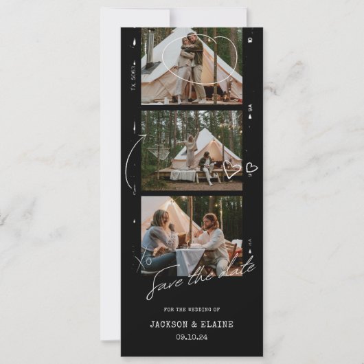 Eenvoudige moderne fotostrip save the date (Voorkant)