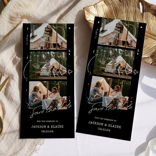 Eenvoudige moderne fotostrip save the date