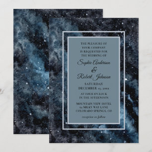 Eenvoudige moderne galaxy Space Stars Wedding Invi Kaart