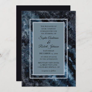 Eenvoudige moderne galaxy Space Stars Wedding Invi Kaart