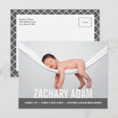 EENVOUDIGE MODERNE GEBOORTEAANKONDIGING AANKONDIGINGSKAART (Voorkant / Achterkant)