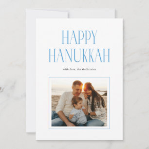 Eenvoudige Moderne Gelukkig Hanukkah Typografie Fo Feestdagenkaart