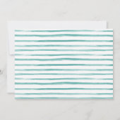 Eenvoudige moderne geometrische Blauwgroen geboort Aankondiging (Achterkant)