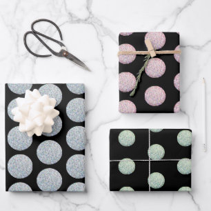 Eenvoudige moderne geometrische roze zwarte glitte inpakpapier vel