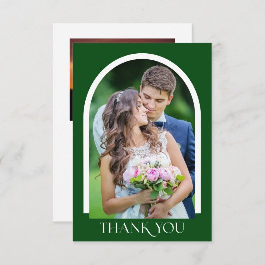 Eenvoudige moderne, gepandeerde foto-bruiloft - Ha Bedankkaart (Voorkant / Achterkant)