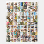 Eenvoudige moderne gepersonaliseerde 108 foto coll fleece deken (Voorkant)