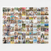 Eenvoudige moderne gepersonaliseerde 108 foto coll fleece deken (Voorkant (Horizontaal))