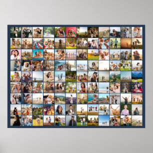 Eenvoudige moderne gepersonaliseerde 108 foto coll poster