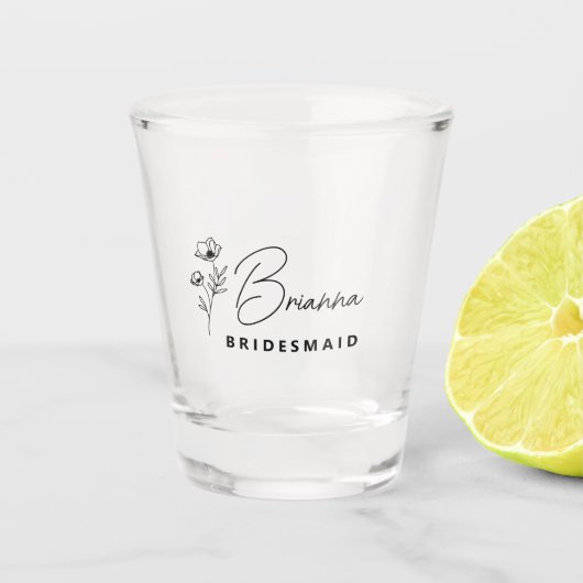 Eenvoudige Moderne Gepersonaliseerde Bruidsmeisje  Shot Glas (Voorkant)