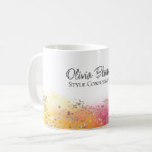 Eenvoudige, moderne Gold Pink Business Koffiemok (Voorkant links)
