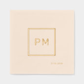 Eenvoudige moderne gouden folie ingelijst bruiloft folie servetten (Voorkant)