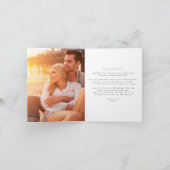 Eenvoudige moderne gouden kalligrafie bruiloft bedankkaart (Binnen)