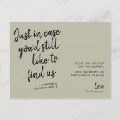 Eenvoudige moderne grappige groene aankondiging briefkaart (Voorkant)