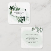 Eenvoudige moderne Greenery Vierkante Visitekaartje (Voorkant / Achterkant)