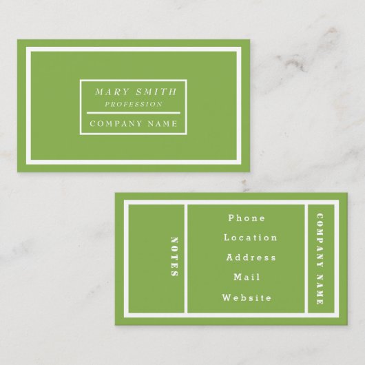 Eenvoudige moderne Greenery Visitekaartje (Voorkant / Achterkant)