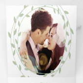 Eenvoudige Moderne Groene Asbruiloft Tri-Fold Invi Drieluik Uitnodiging (Binnenzijde eerst)