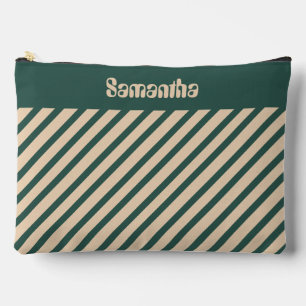 Eenvoudige Moderne Groene Beige Kruisstrepen Etui