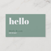 Eenvoudige, moderne, groene en witte achtergrond visitekaartje (Voorkant)