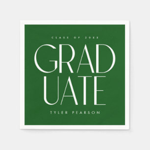 Eenvoudige, moderne groene graduatiepartij servet
