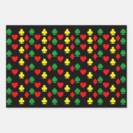 Eenvoudige, moderne, groene, roodspelkaarten inpakpapier vel (Voorkant)