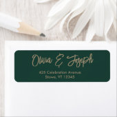 Eenvoudige moderne hand geschetst script smaragdgr etiket (Insitu)